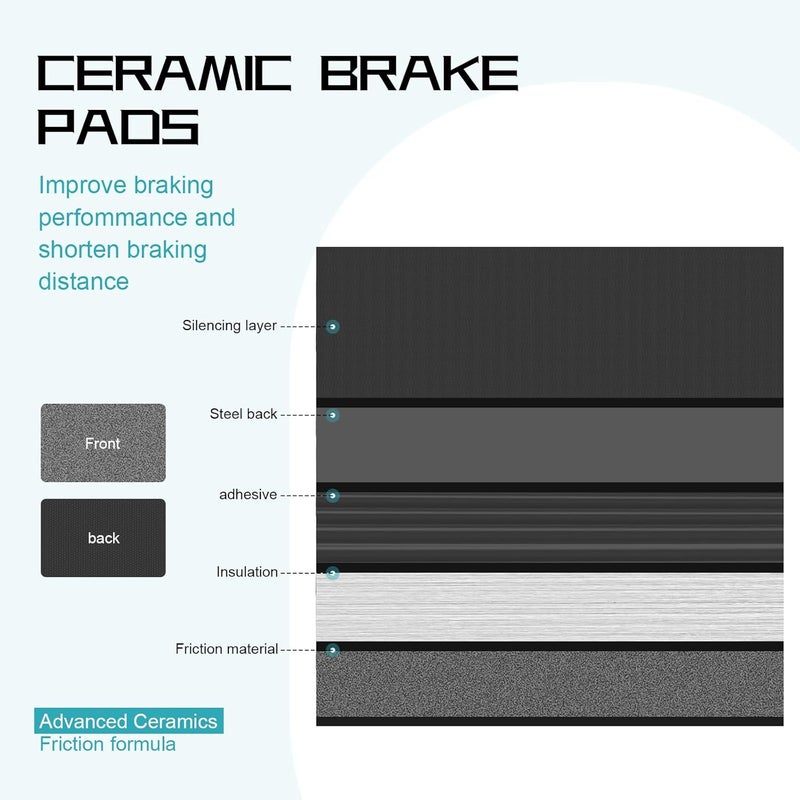 SUPLABEL HZ1668 Front Brake Pads Replacement for Ford 13-19 Escape 14-23 Transit Connect, 2014 2015 2016 2017 2018 2019 Ceramic Brakes Pads - Image 5